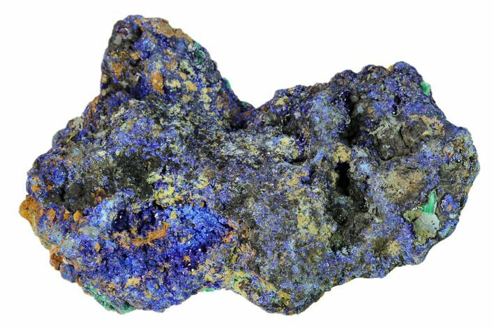 Sparkling Azurite Crystals with Malachite - Laos #149318